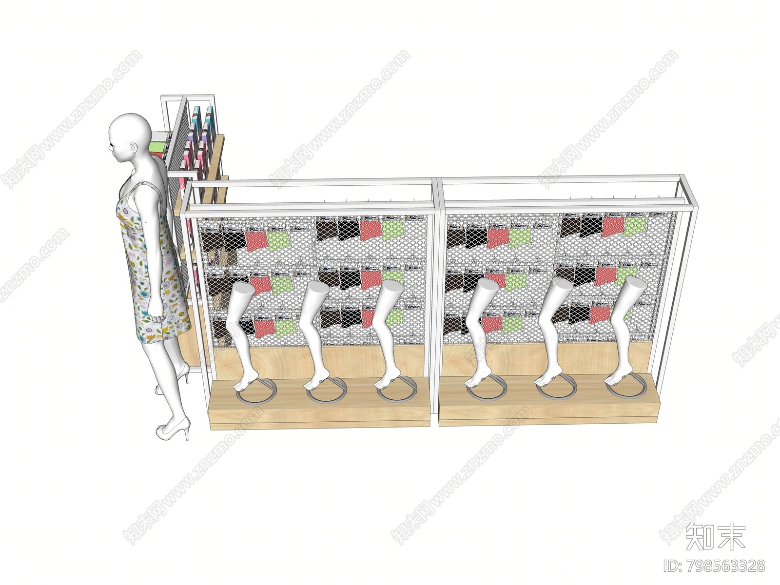 现代袜子货架SU模型下载【ID:798563328】