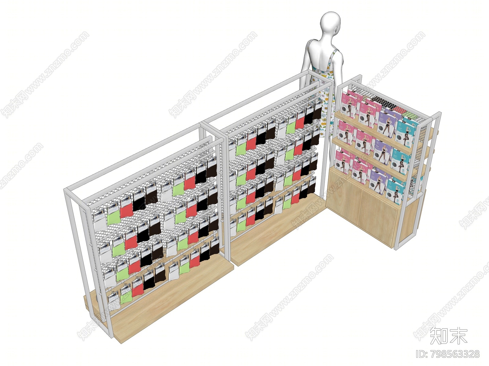 现代袜子货架SU模型下载【ID:798563328】