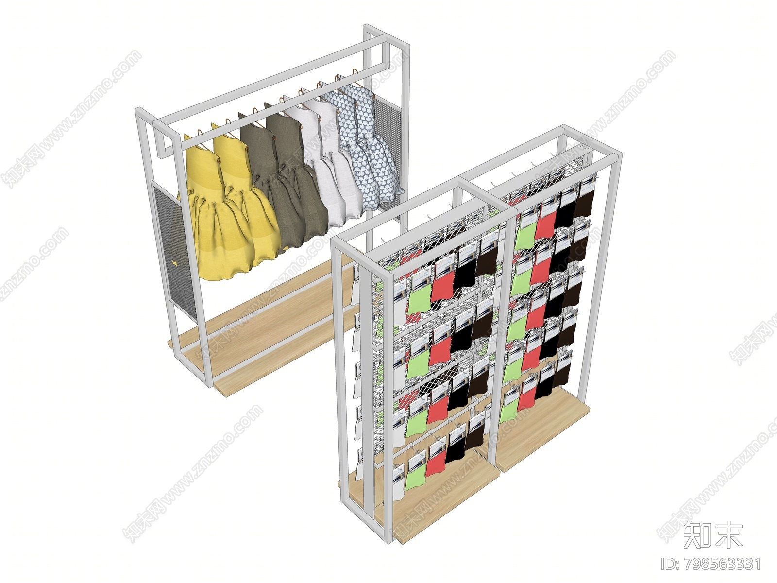 现代袜子货架SU模型下载【ID:798563331】