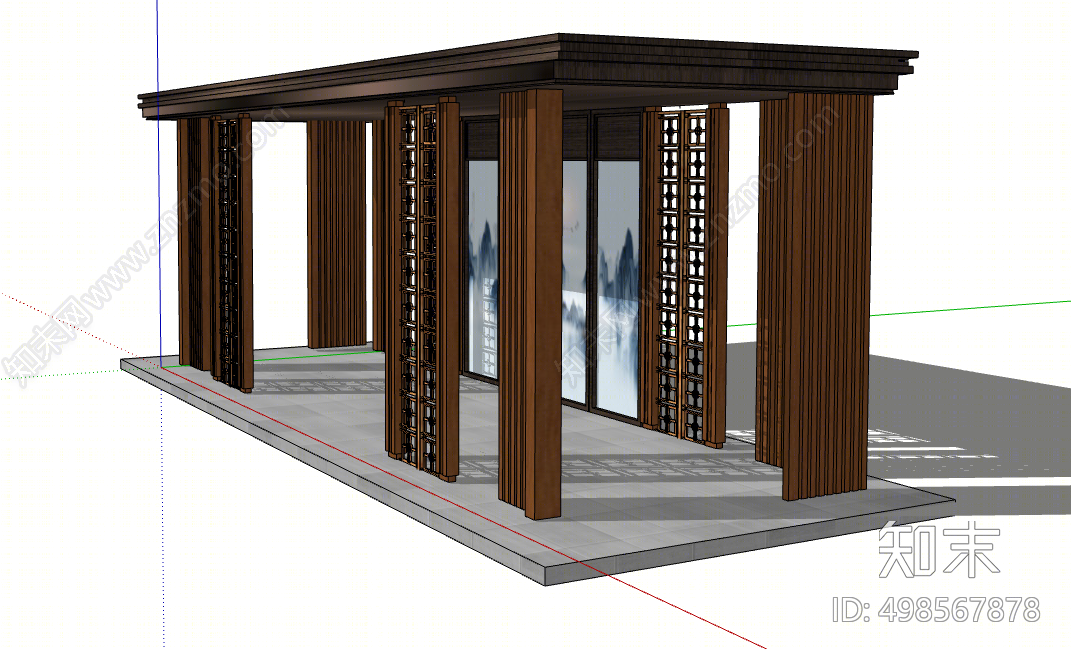 新中式亭子SU模型下载【ID:498567878】