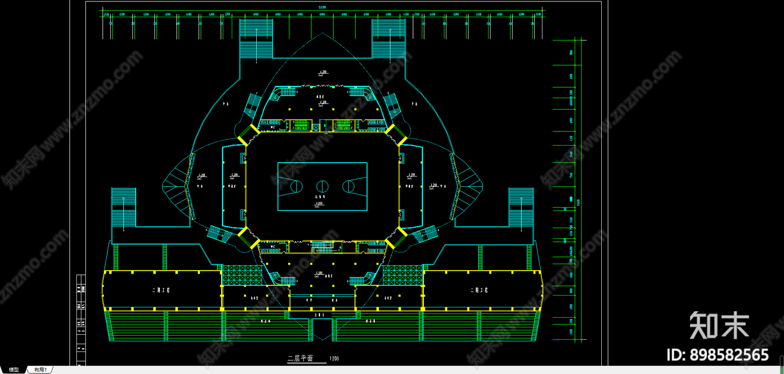 学校体育馆建筑方案图cad施工图下载【ID:898582565】