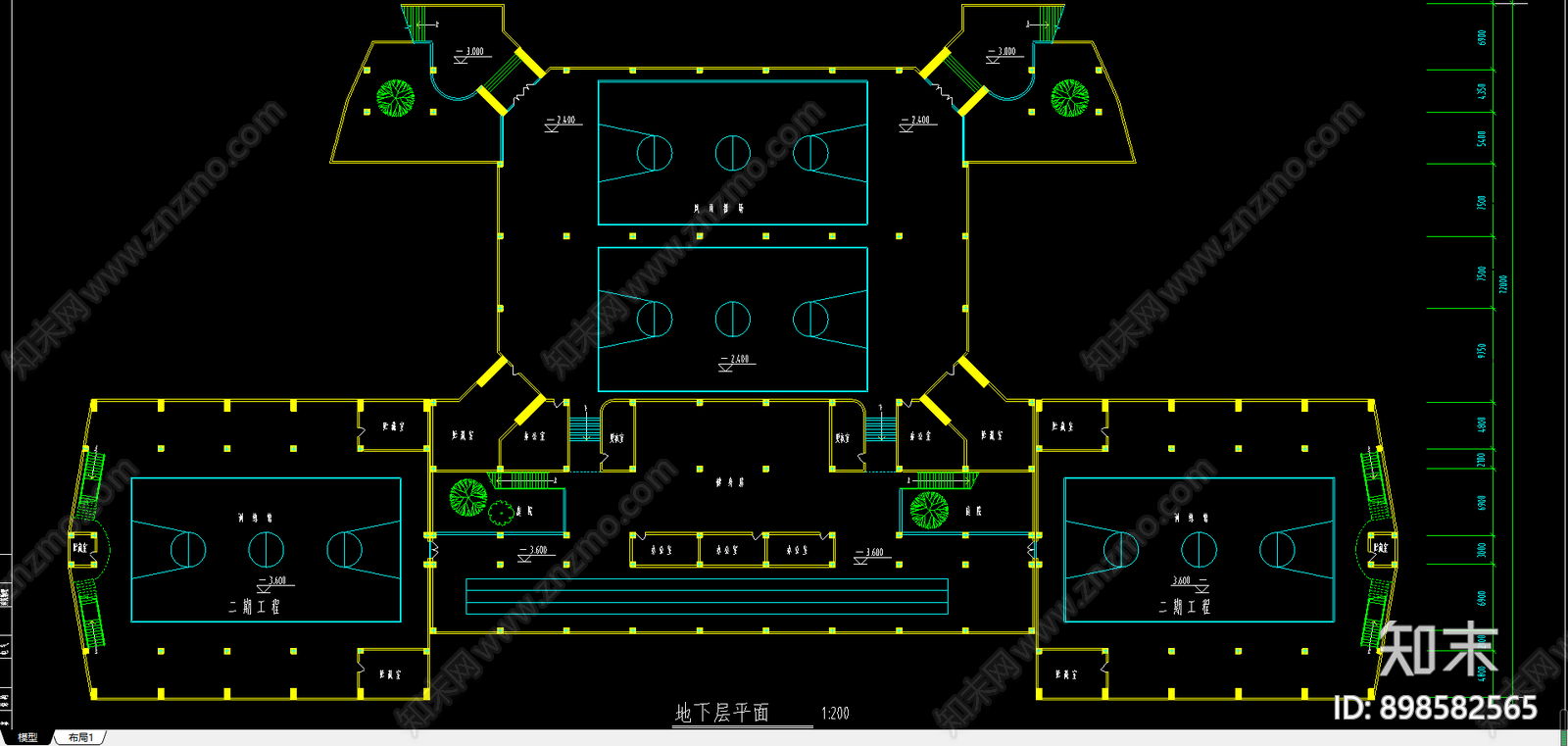 学校体育馆建筑方案图cad施工图下载【ID:898582565】