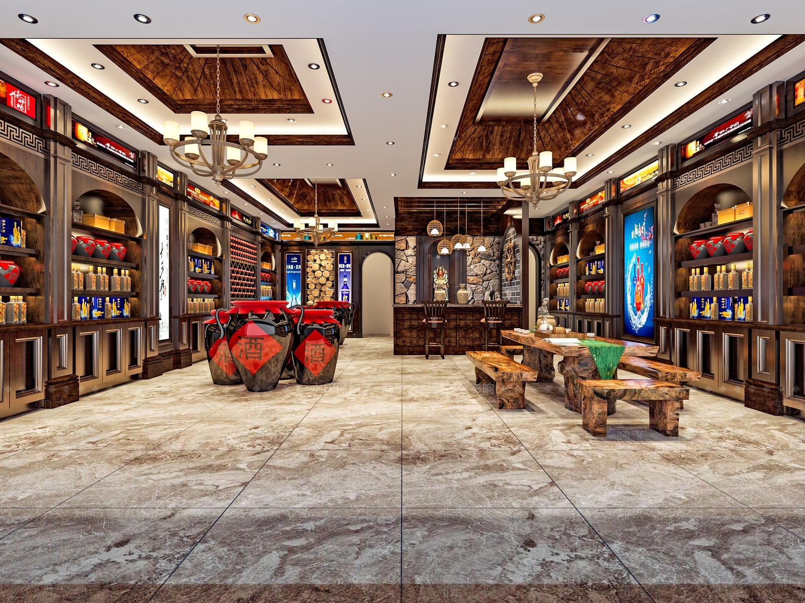中式烟酒店3D模型下载【ID:698584175】