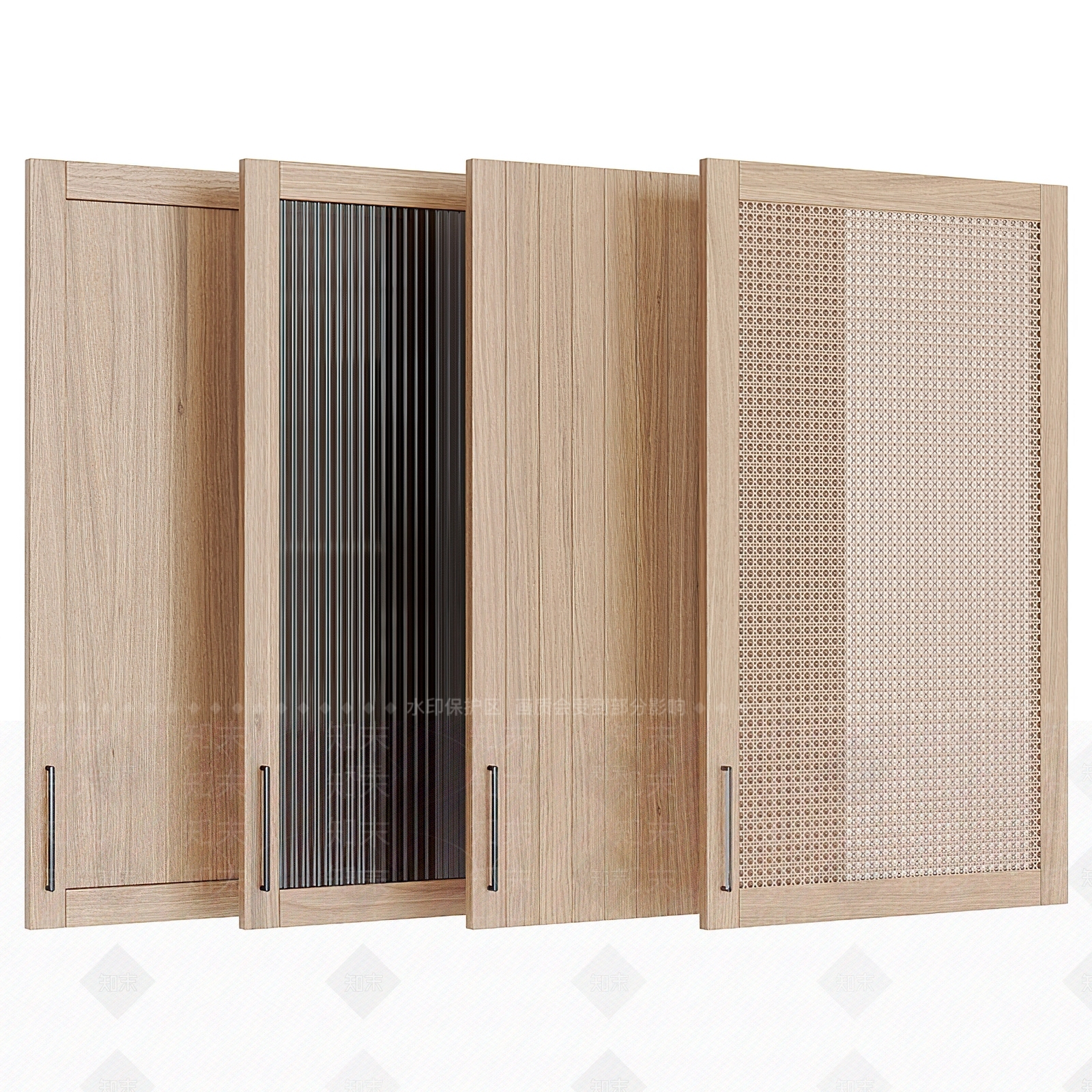 现代橱柜门板组合3D模型下载【ID:998589717】