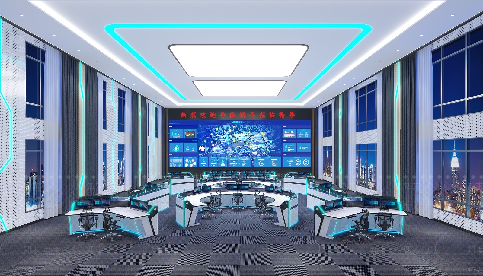 现代指挥控制室3D模型下载【ID:998602374】