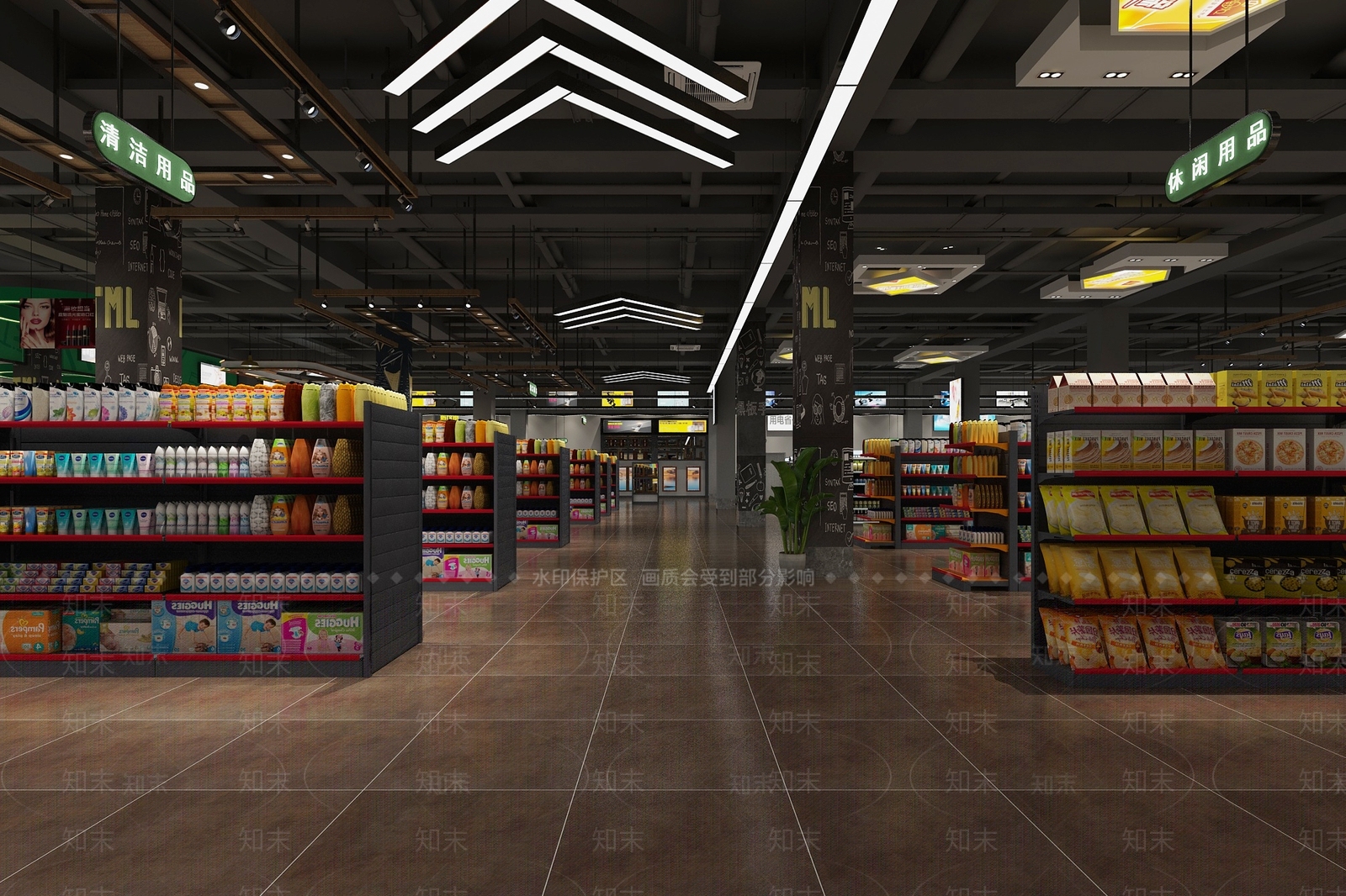 工业风大超市3D模型下载【ID:598625310】