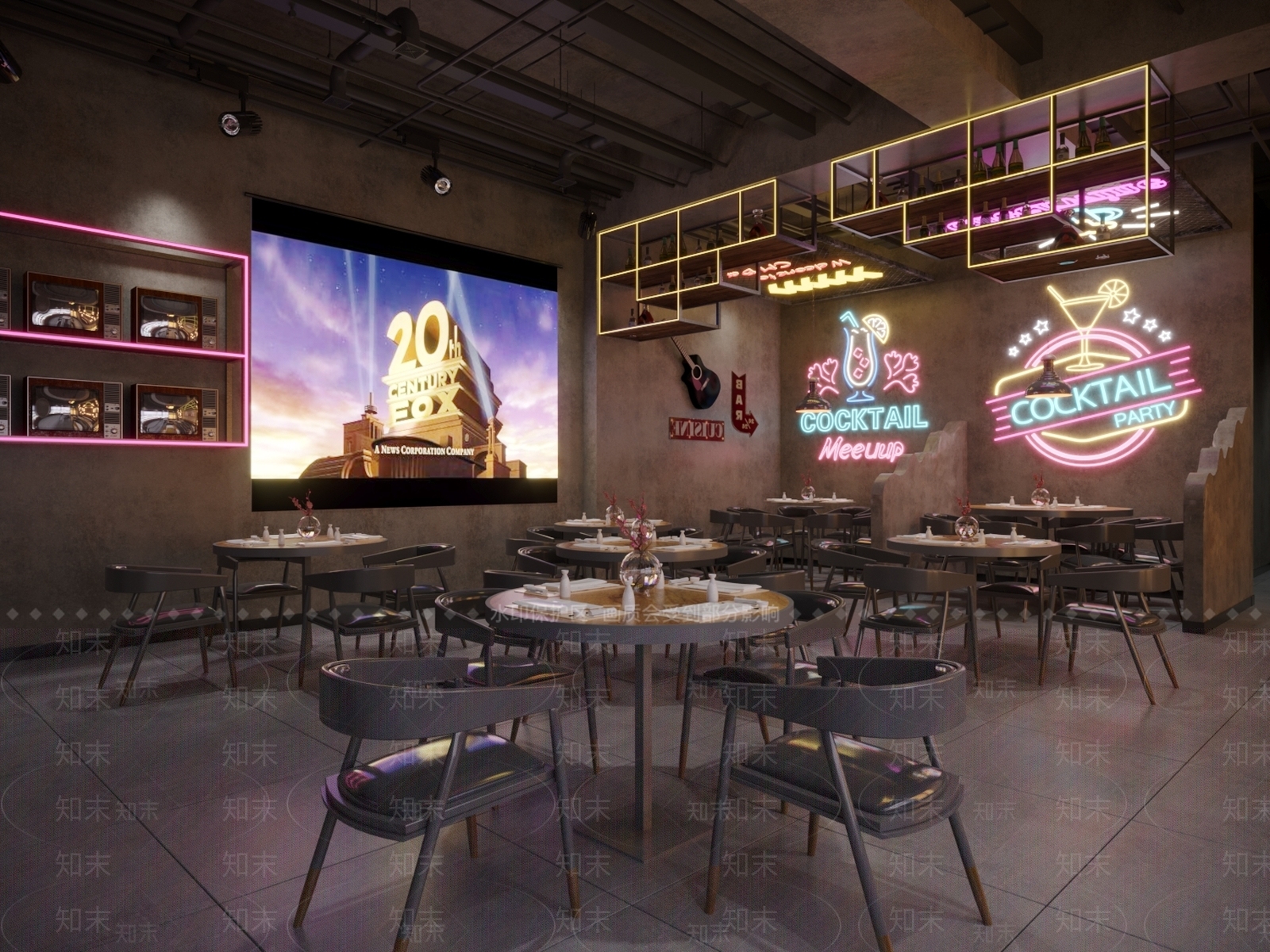 工业风烧烤店3D模型下载【ID:398633231】