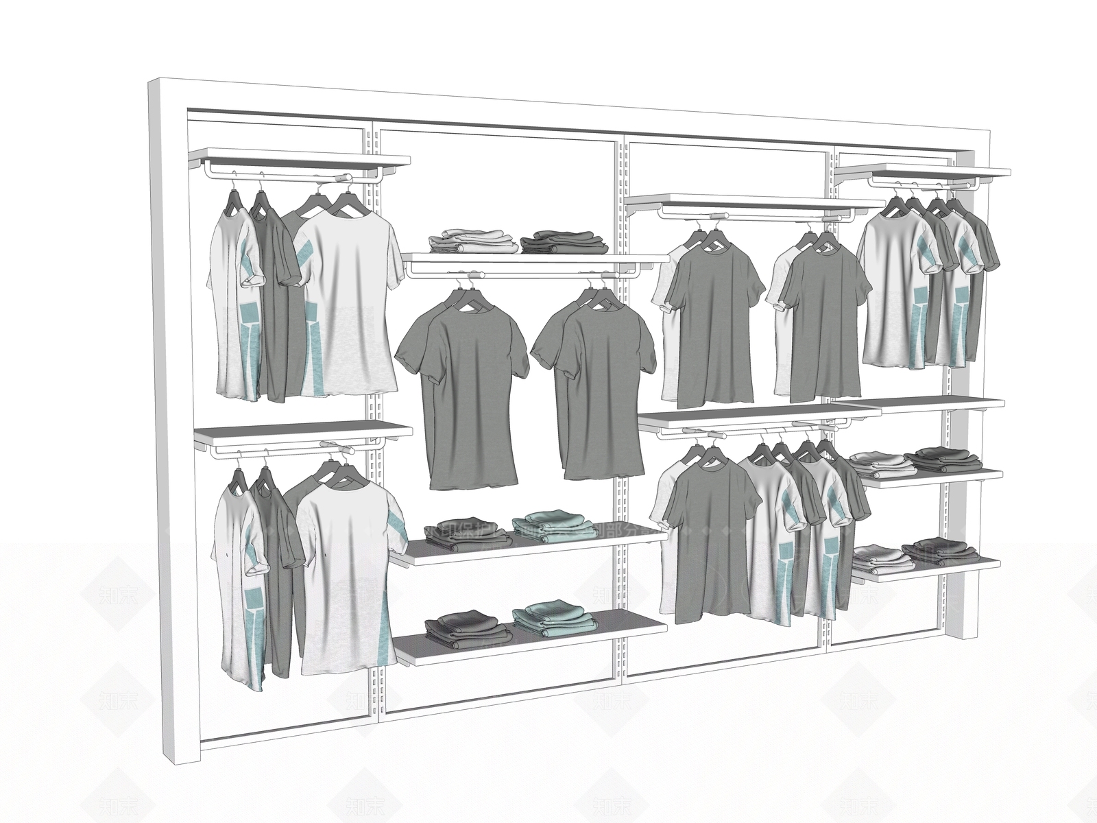 现代服装展架SU模型下载【ID:798637187】