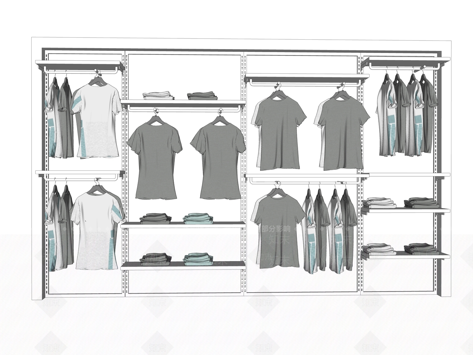 现代服装展架SU模型下载【ID:798637187】