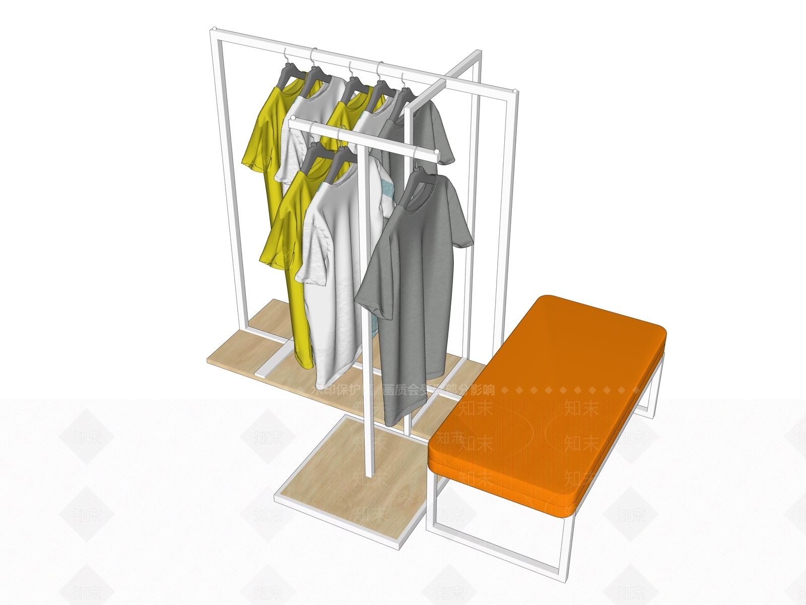 现代服装展架SU模型下载【ID:798640175】