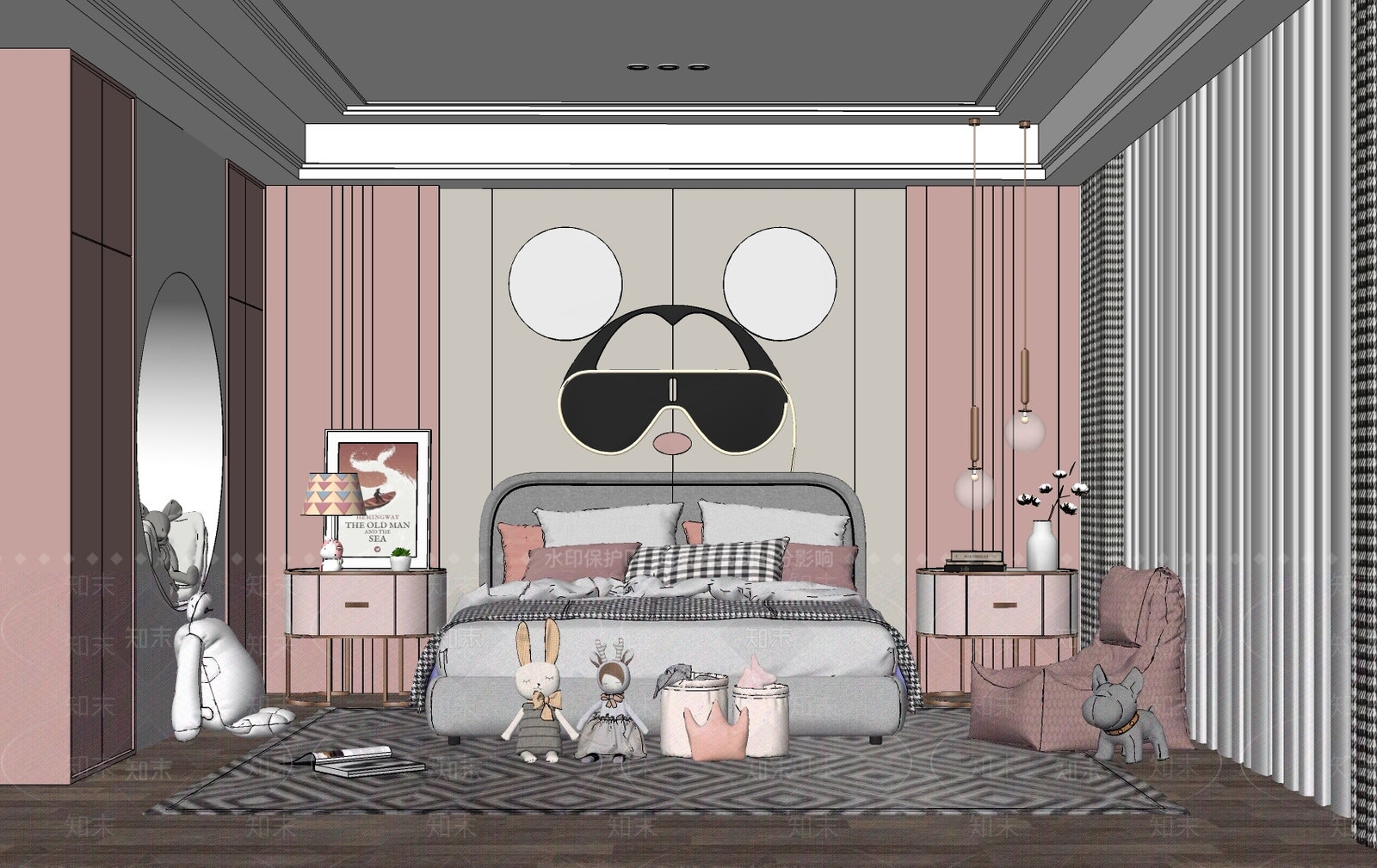 现代家居卧室SU模型下载【ID:298644822】