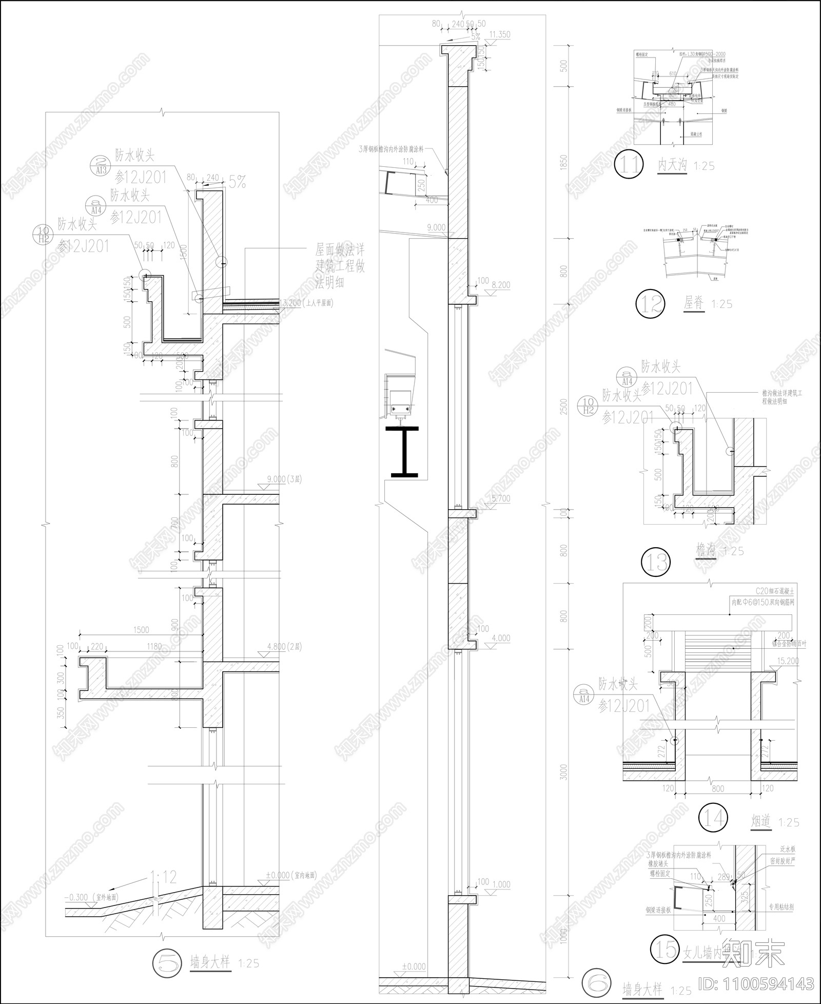 现代厂房cad施工图下载【ID:1100594143】