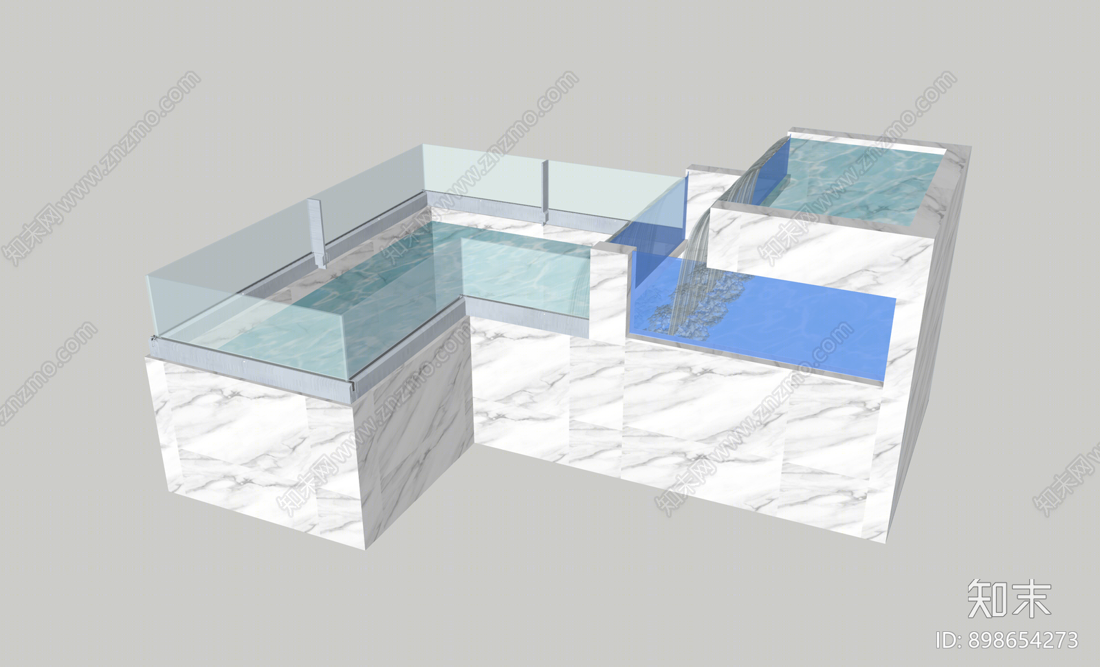 现代水池SU模型下载【ID:898654273】