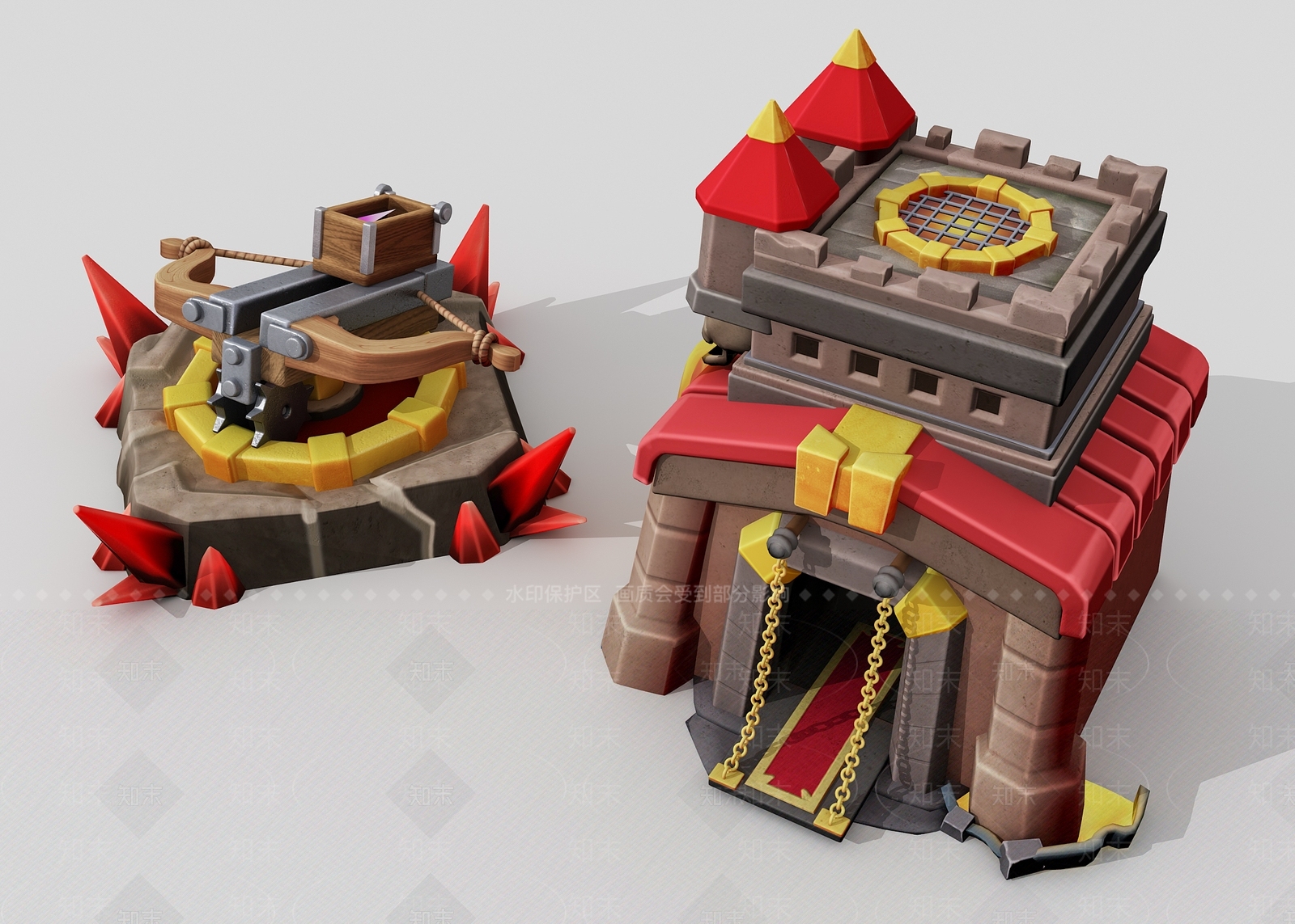 欧式古典卡通建筑3D模型下载【ID:498685920】