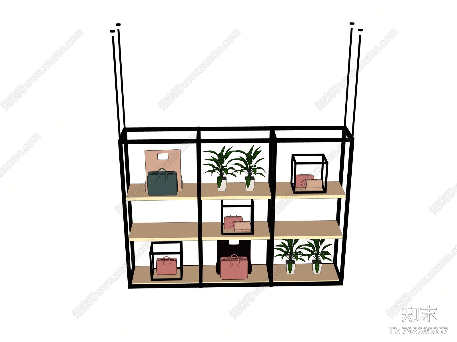 现代包包货架SU模型下载【ID:798695357】