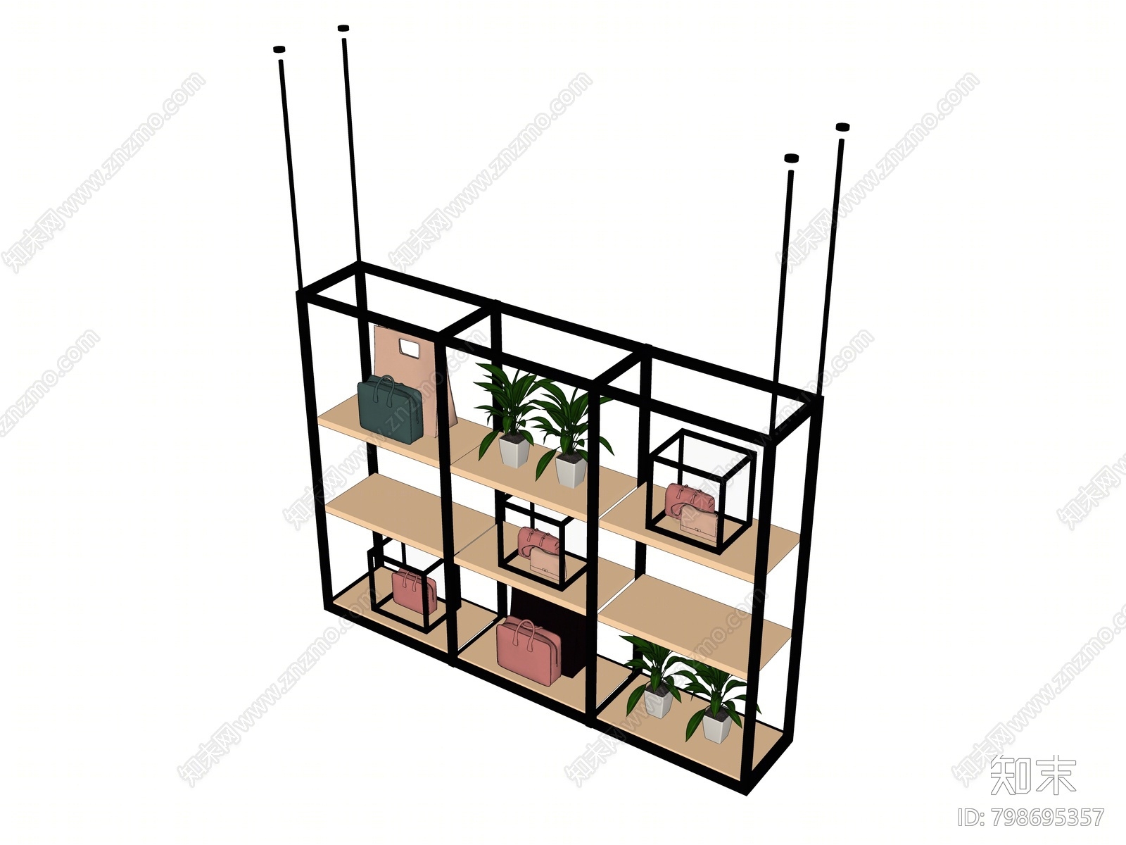 现代包包货架SU模型下载【ID:798695357】