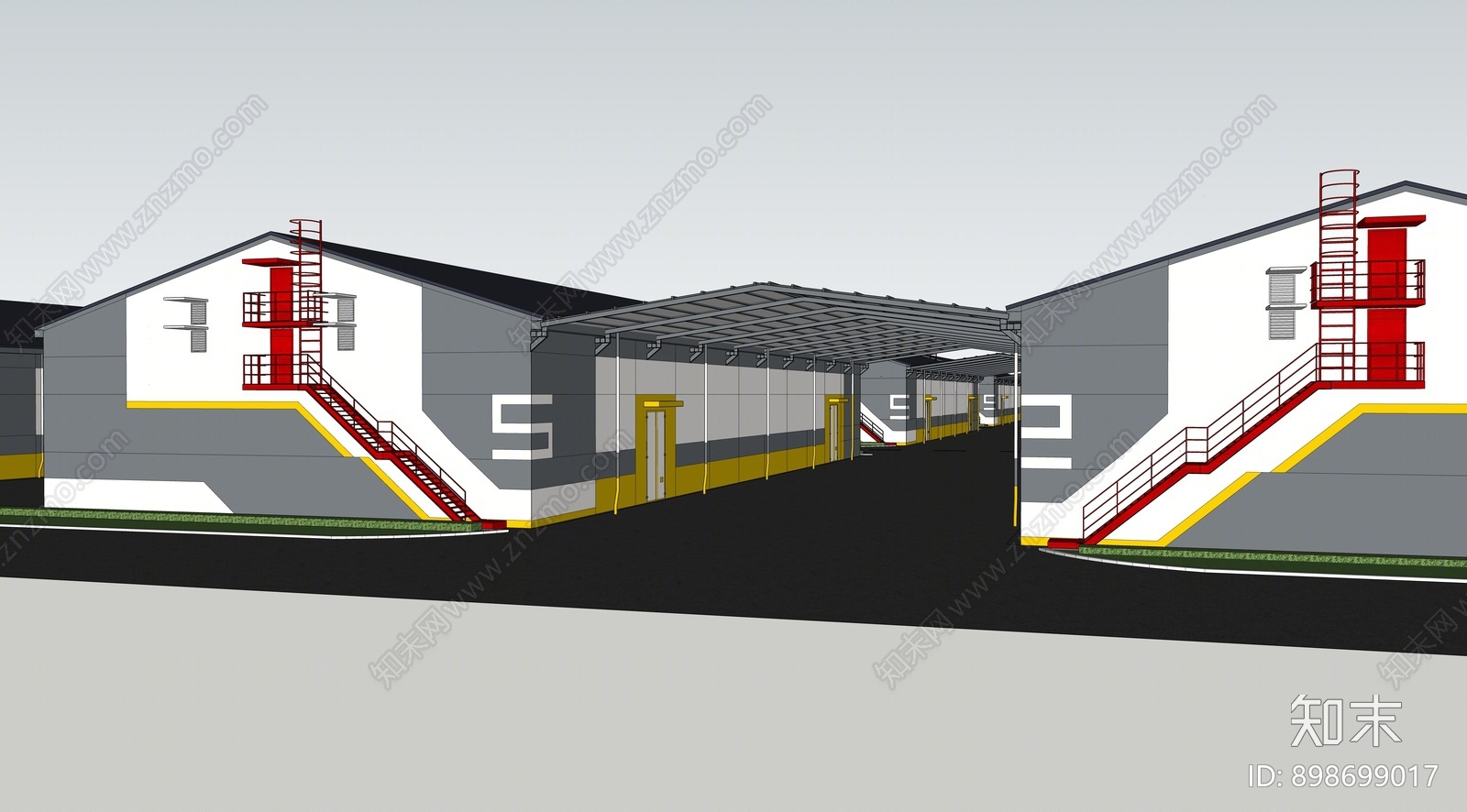 现代厂房SU模型下载【ID:898699017】