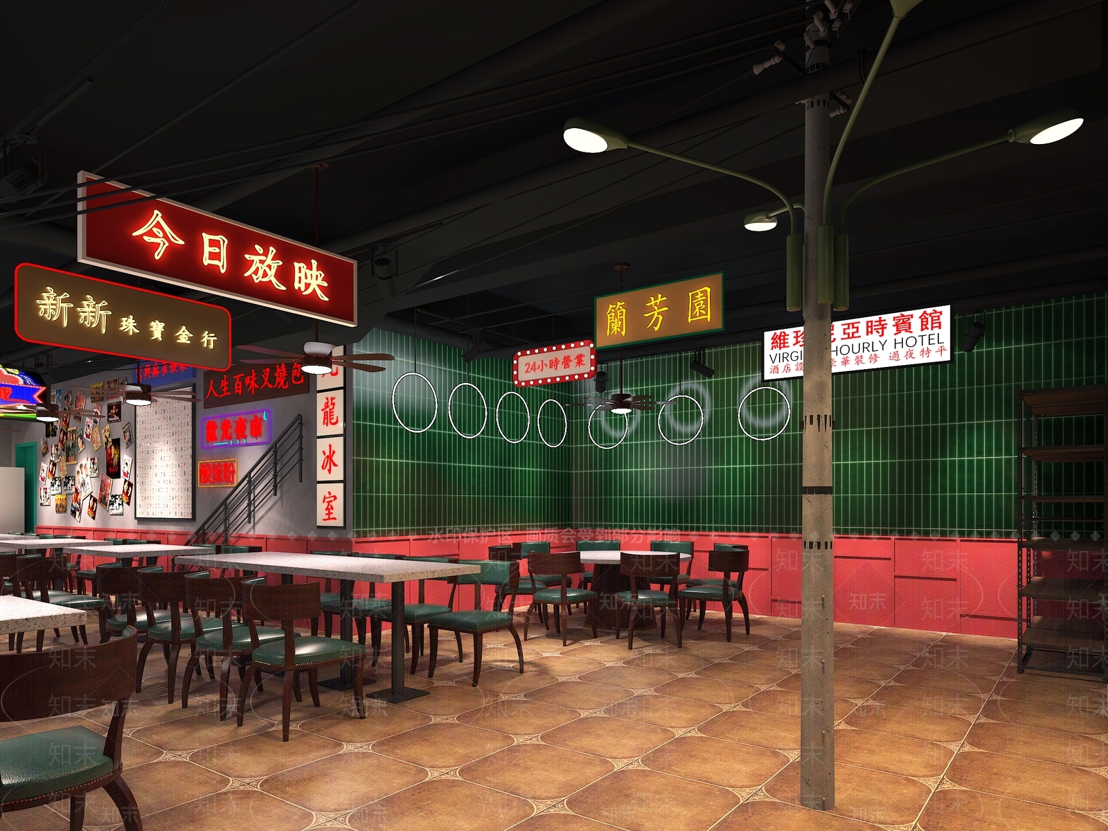 工业风港式烧烤店3D模型下载【ID:498699091】
