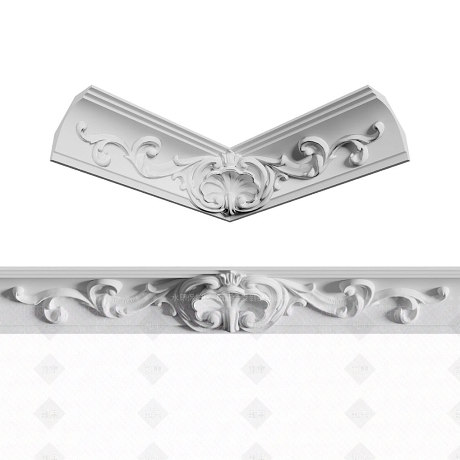 欧式古典雕花角线3D模型下载【ID:898702827】