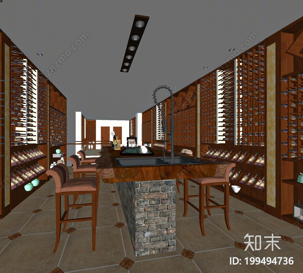 现代烟酒专卖店SU模型下载【ID:199494736】