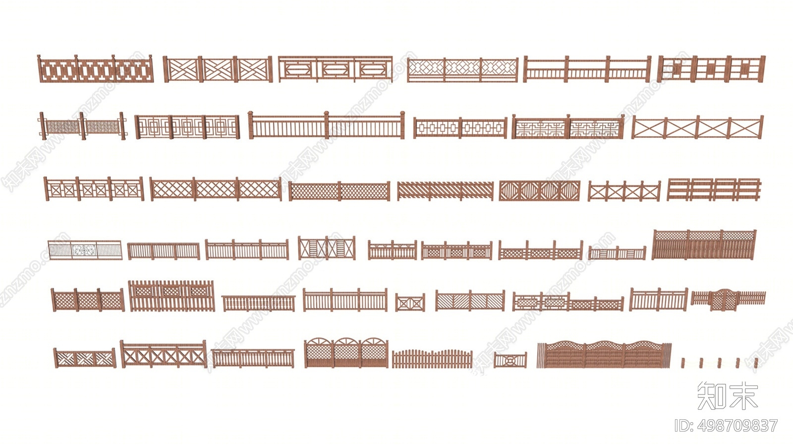 中式围栏SU模型下载【ID:498709837】