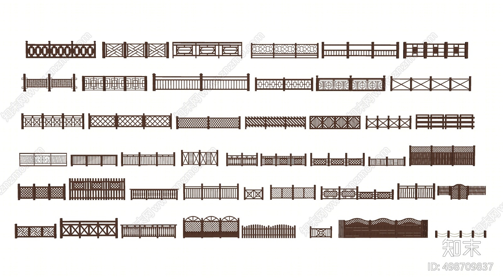 中式围栏SU模型下载【ID:498709837】