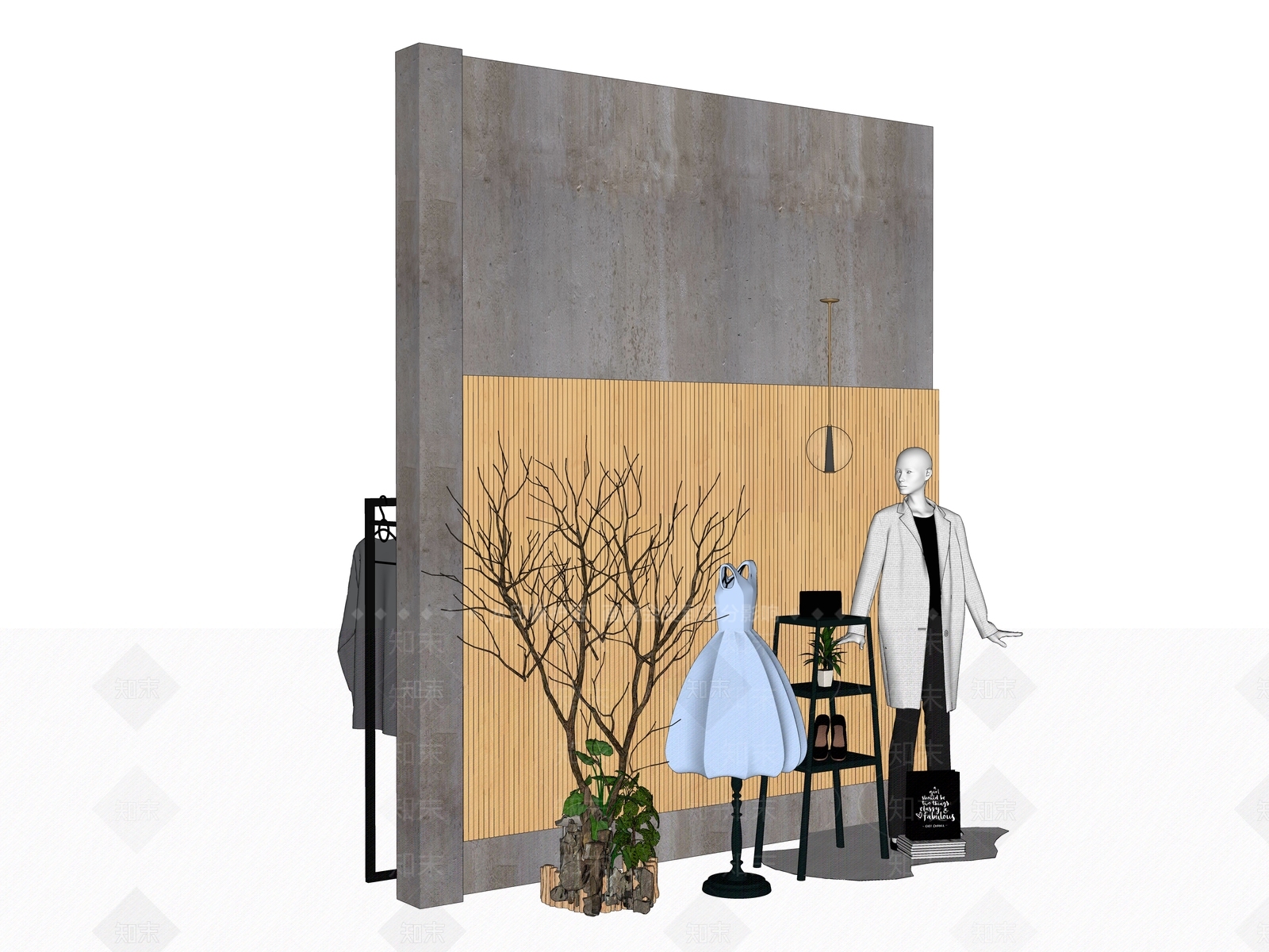 现代服装展架SU模型下载【ID:798710198】