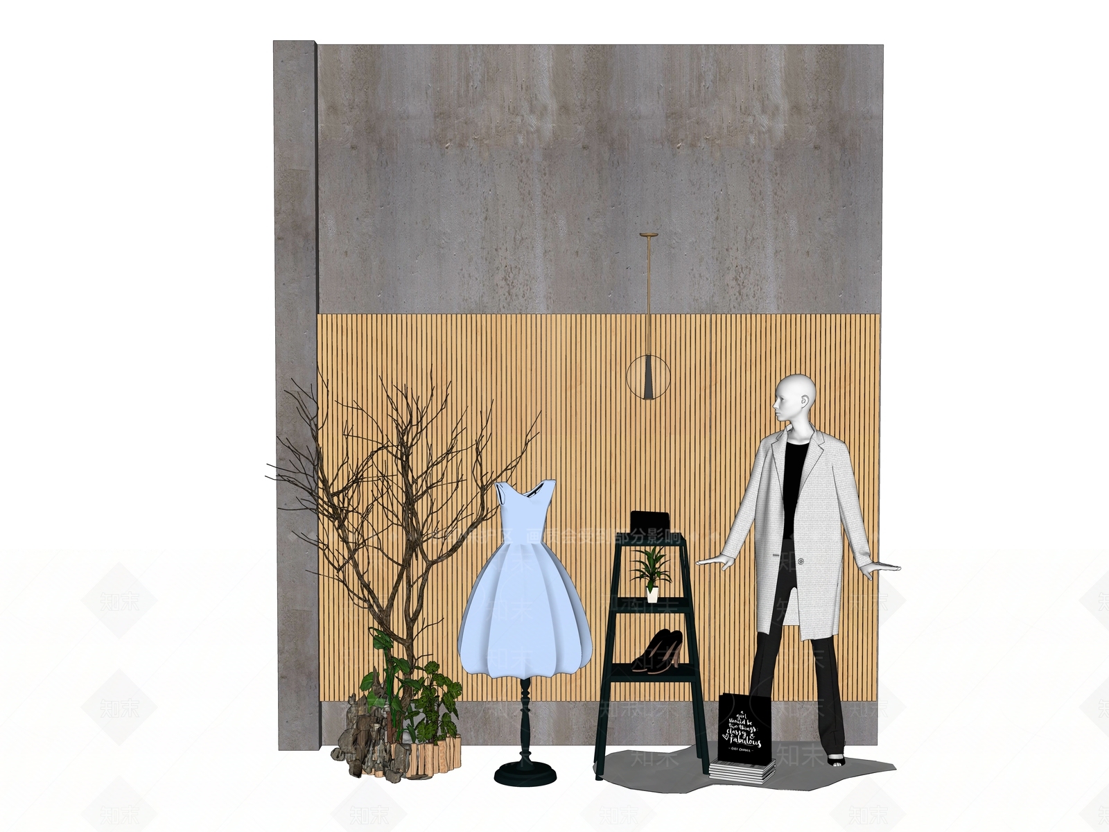 现代服装展架SU模型下载【ID:798710198】