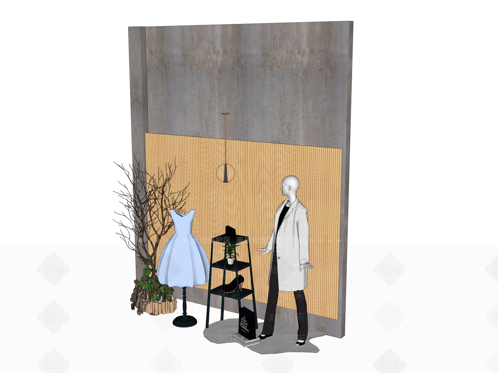 现代服装展架SU模型下载【ID:798710198】