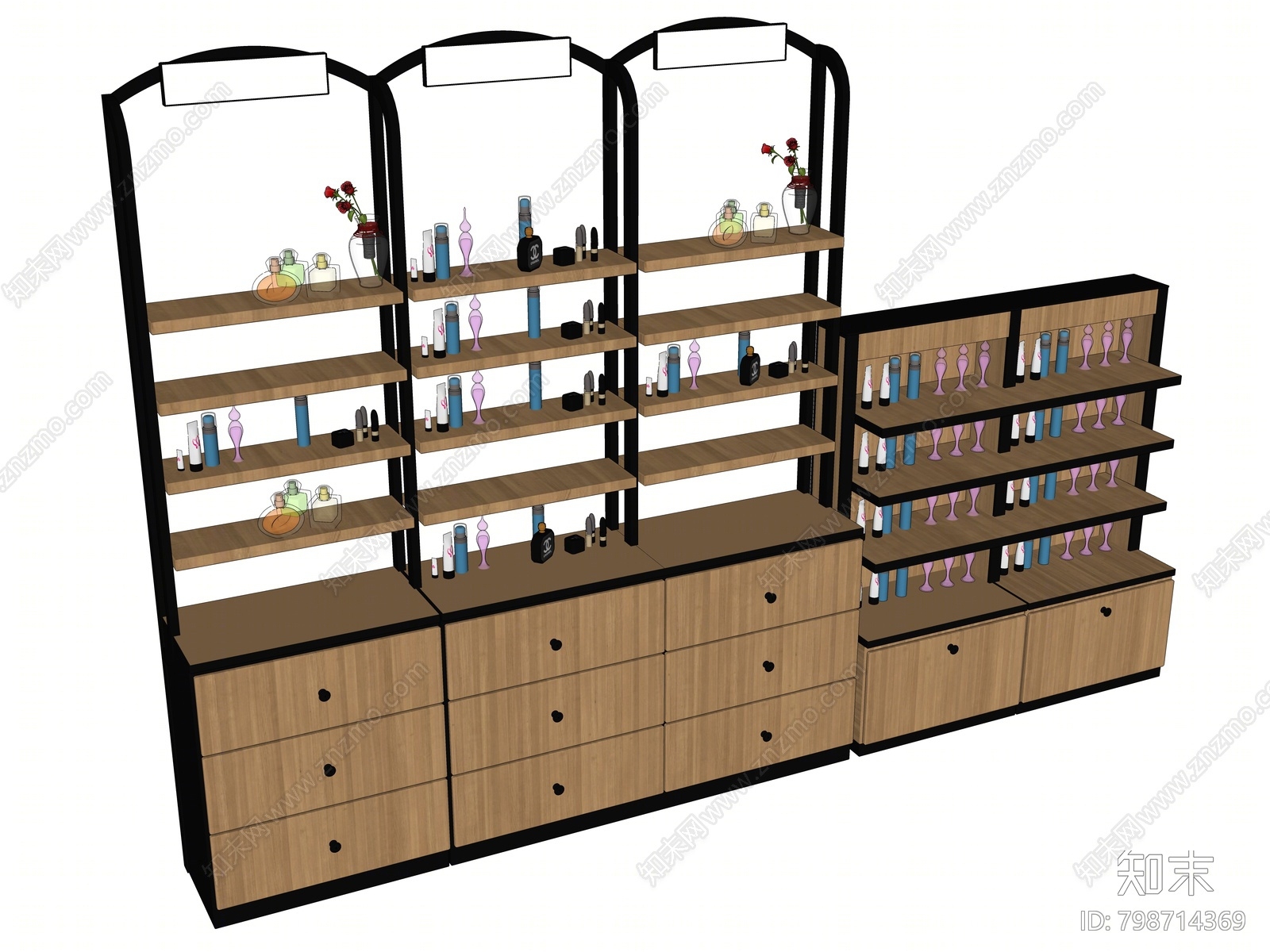 现代化妆品货架SU模型下载【ID:798714369】