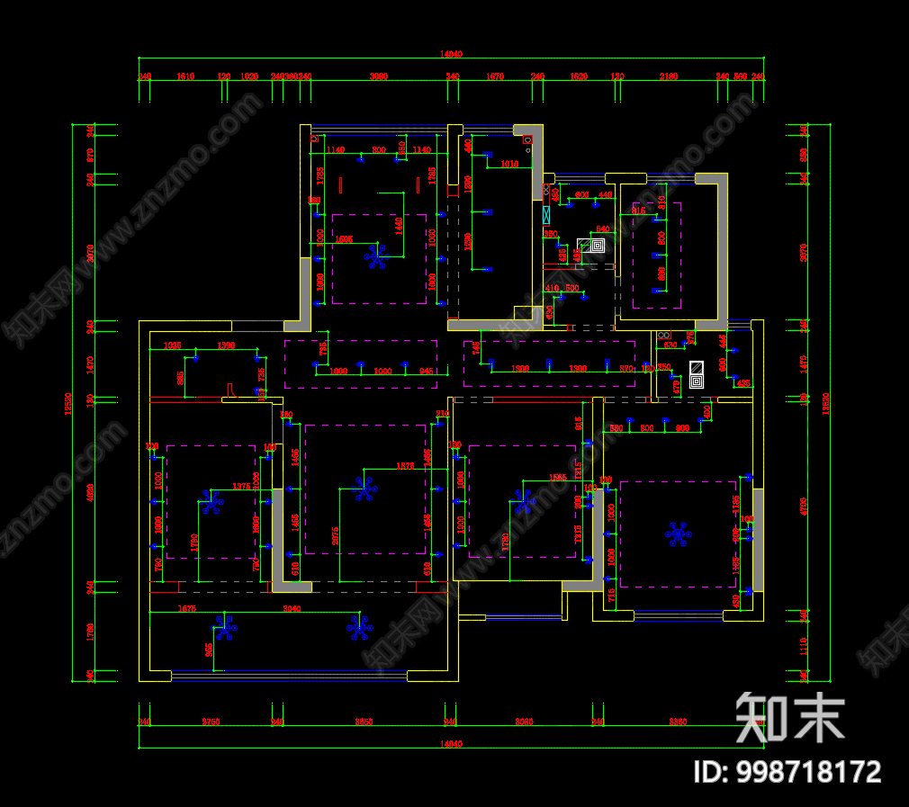 新中式别墅cad施工图下载【ID:998718172】