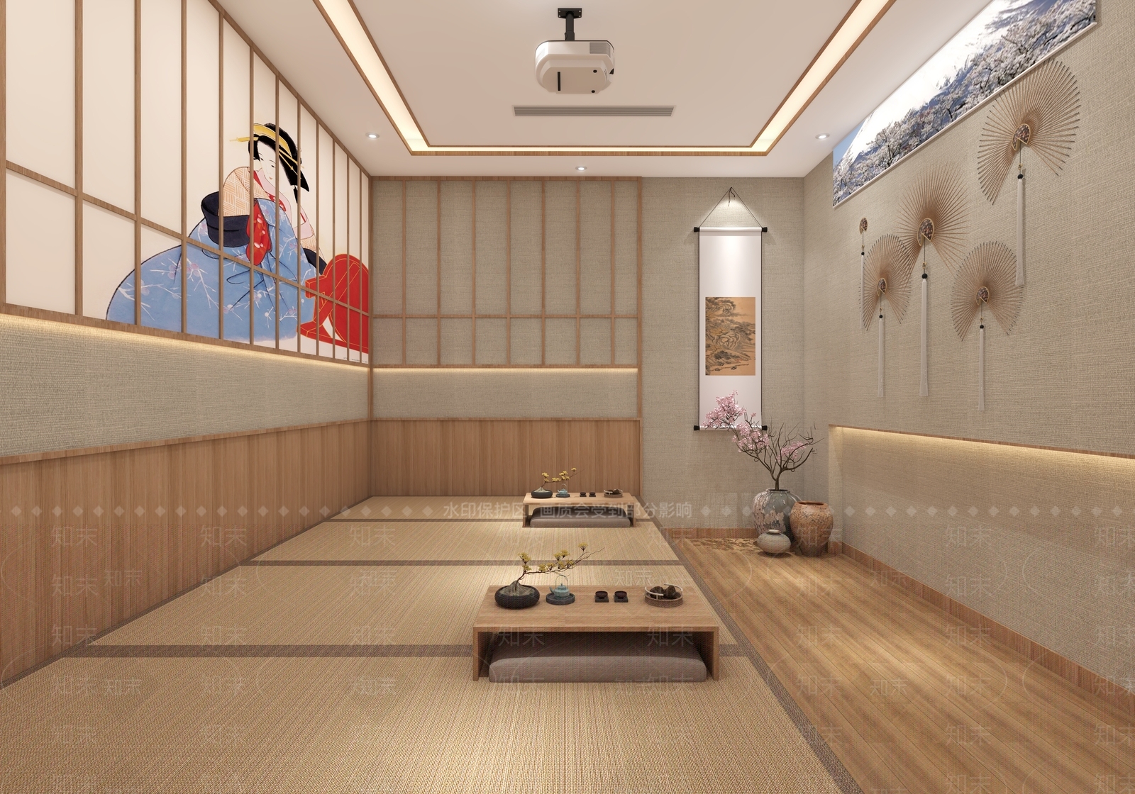 日式足浴会所3D模型下载【ID:798719191】