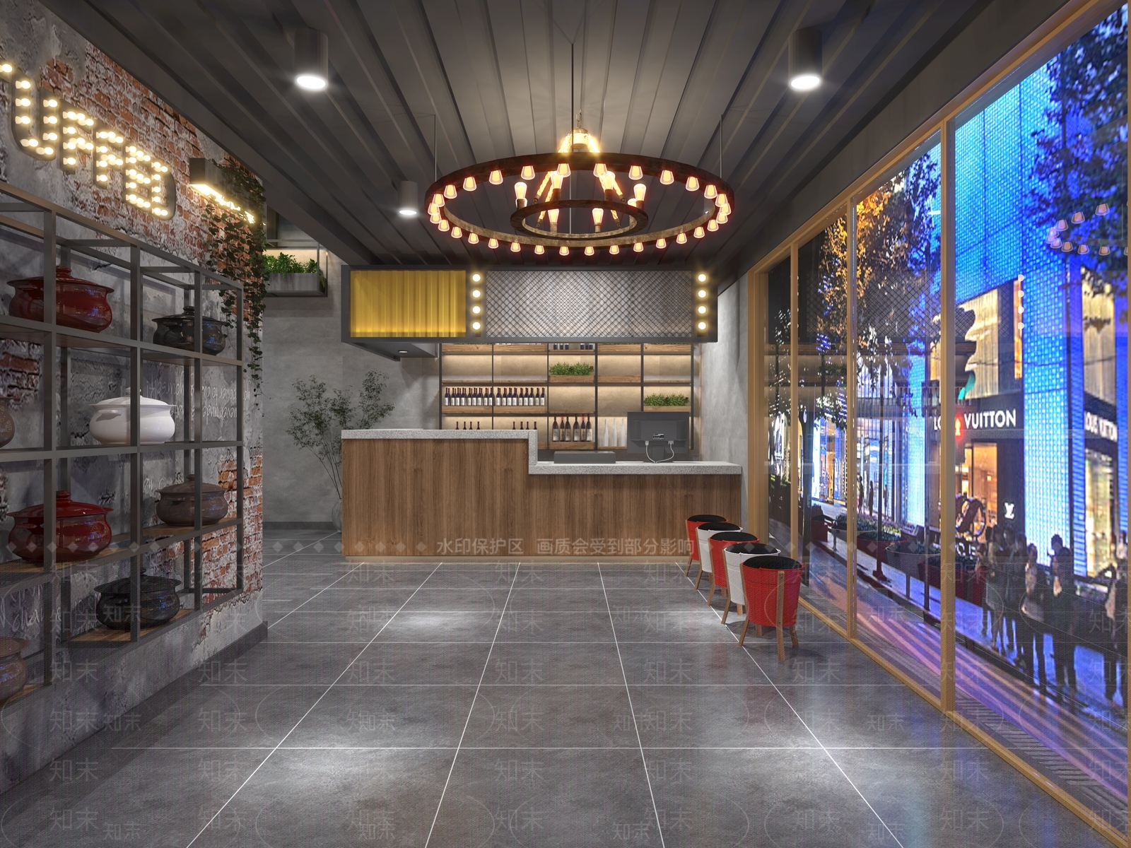 工业风火锅店3D模型下载【ID:398720283】
