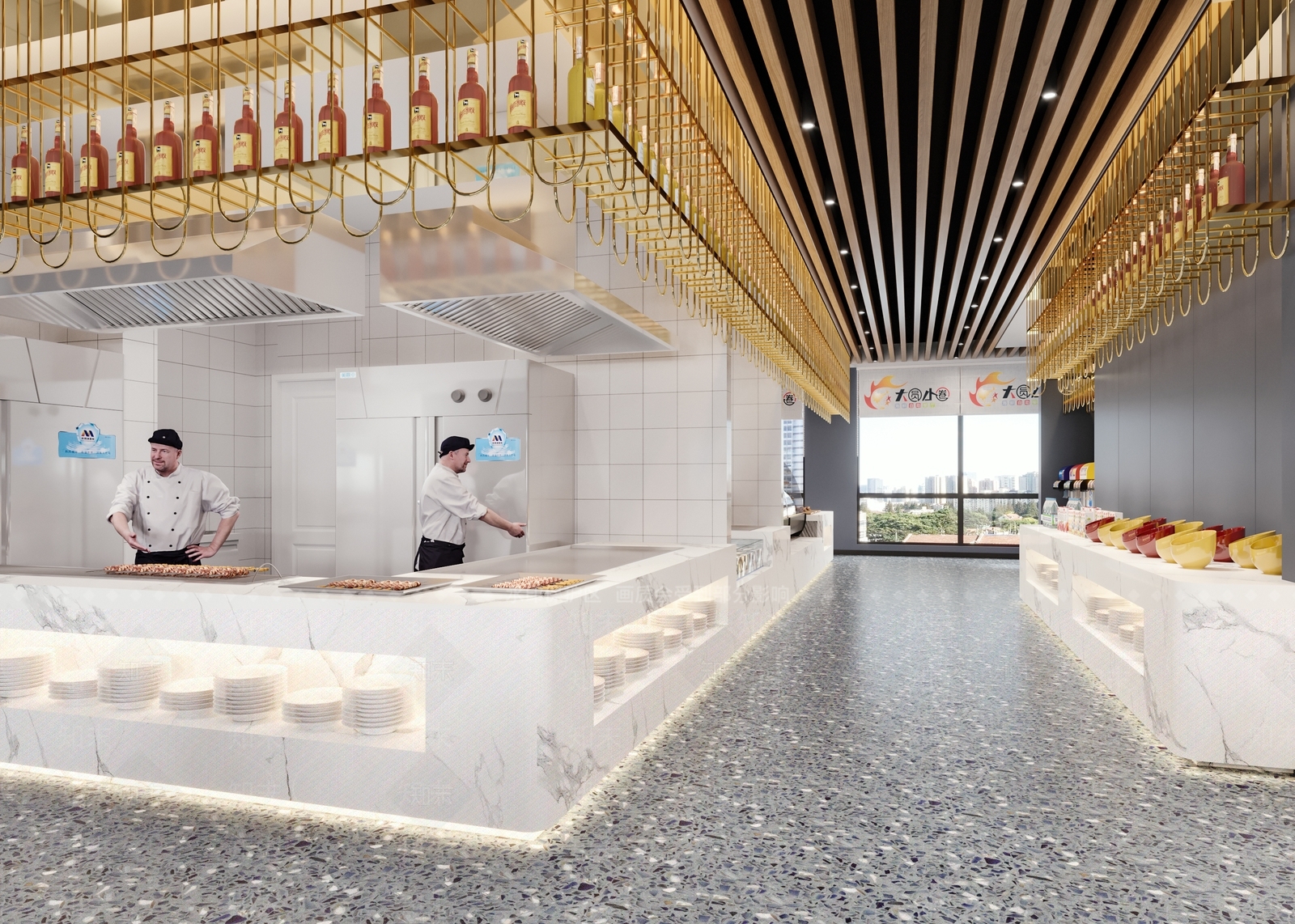 现代海鲜自助餐厅3D模型下载【ID:398728536】