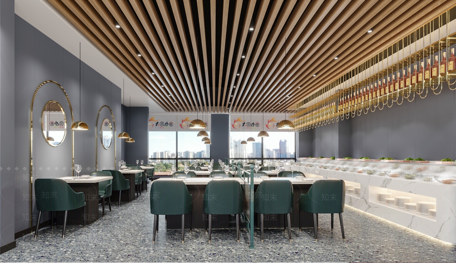 现代海鲜自助餐厅3D模型下载【ID:398728536】