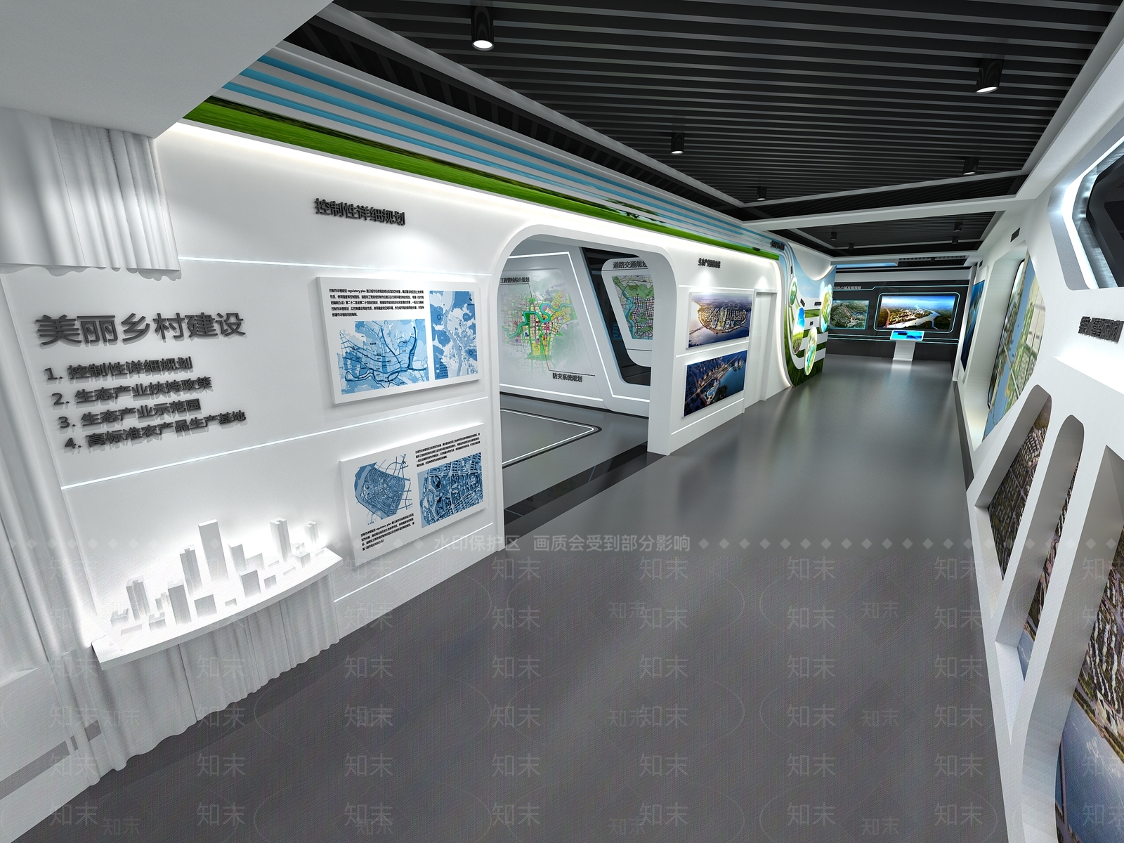 现代科技城市规划展厅3D模型下载【ID:998749532】