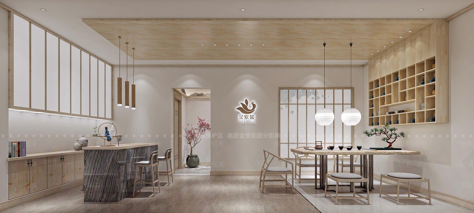 新中式茶馆SU模型下载【ID:898773304】