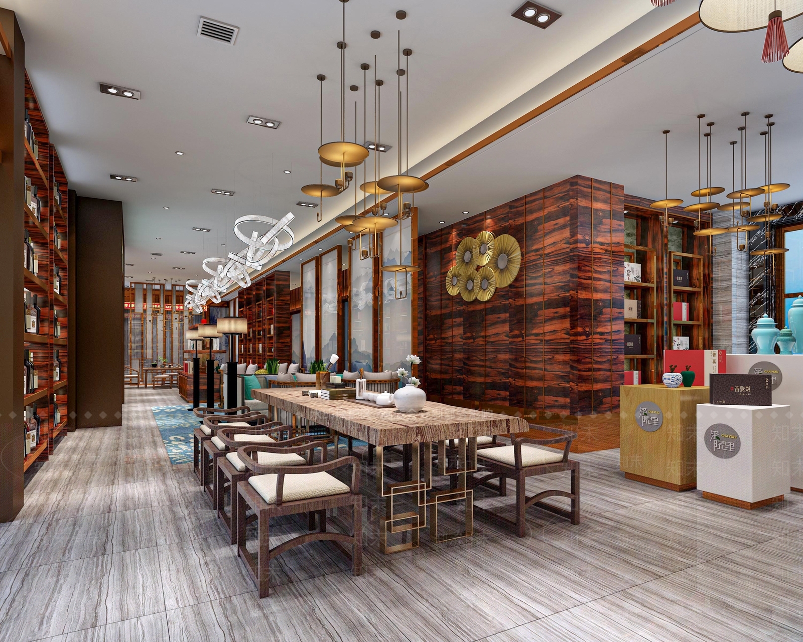 新中式茶叶店SU模型下载【ID:998772783】