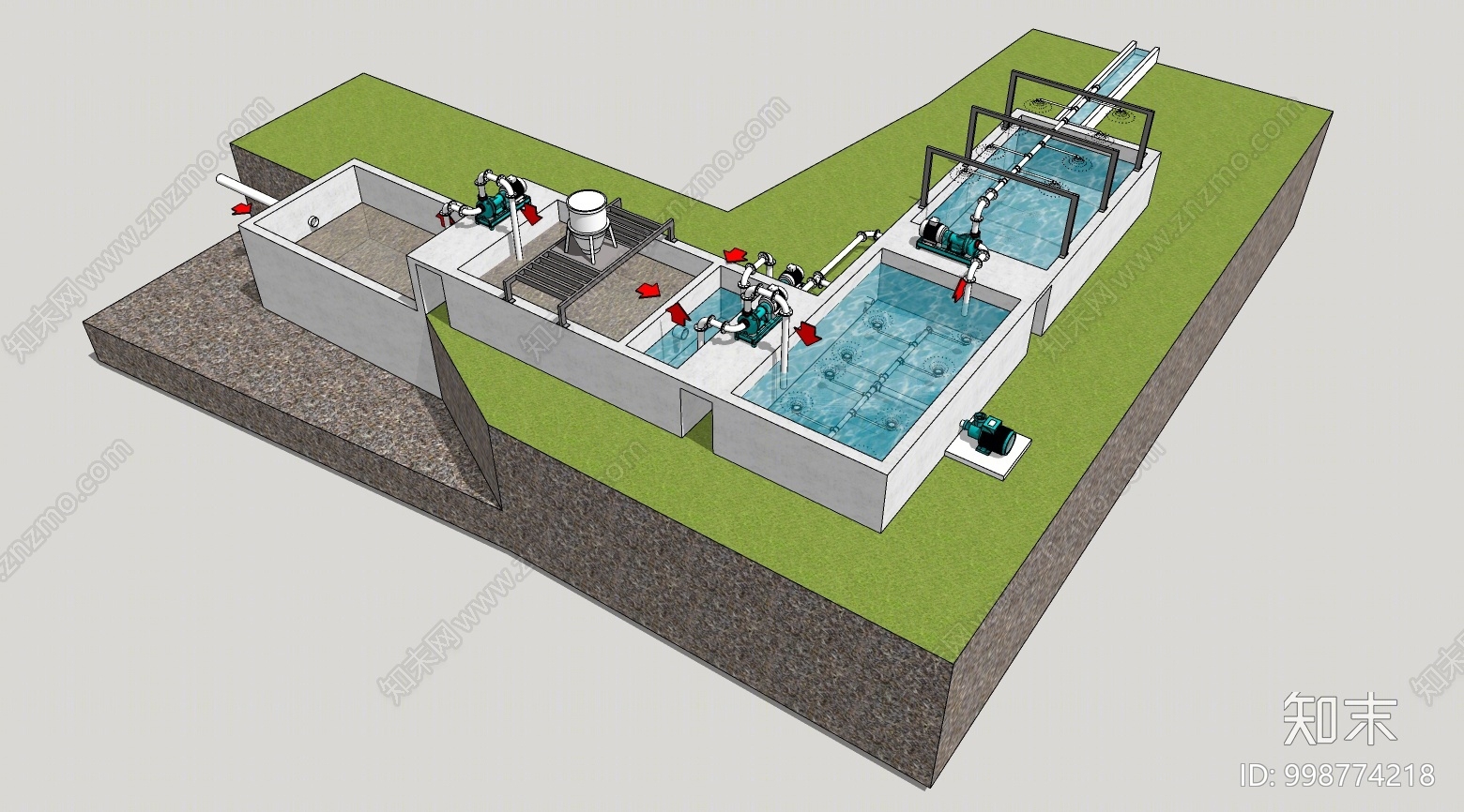 现代水库SU模型下载【ID:998774218】