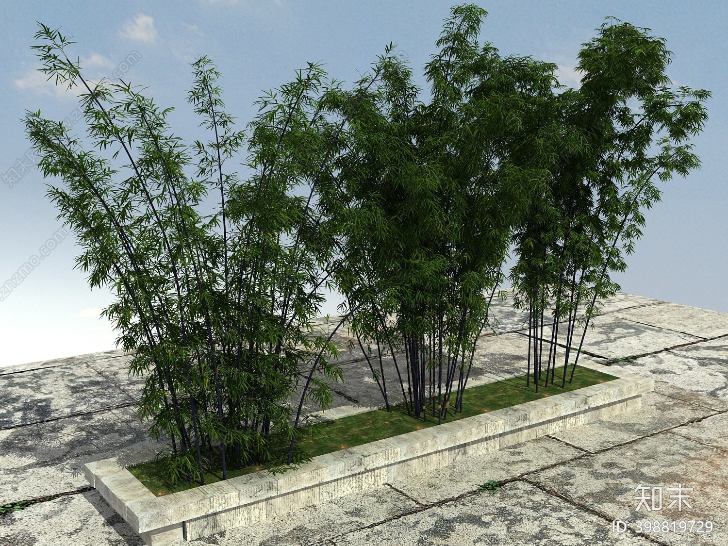 新中式景观植物3D模型下载【ID:398819729】