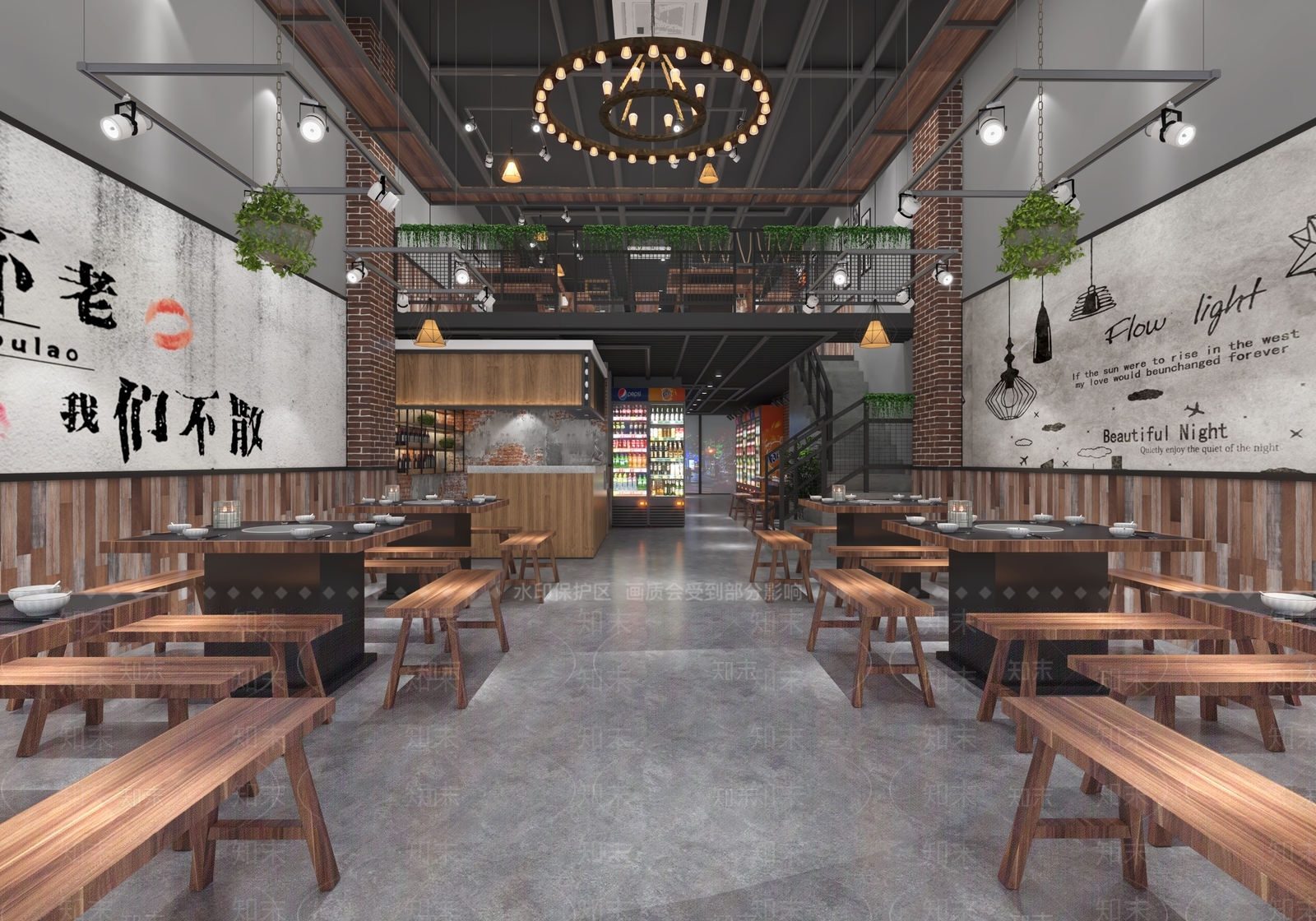 工业风火锅店3D模型下载【ID:398819223】