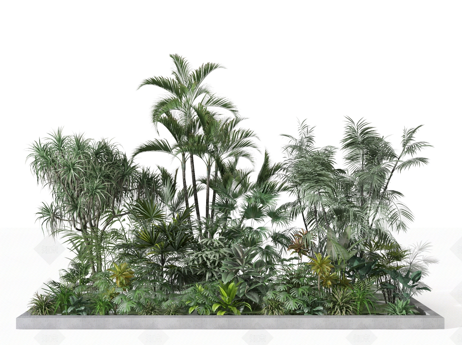 现代植物堆3D模型精品下载_3dmax模型_知末网