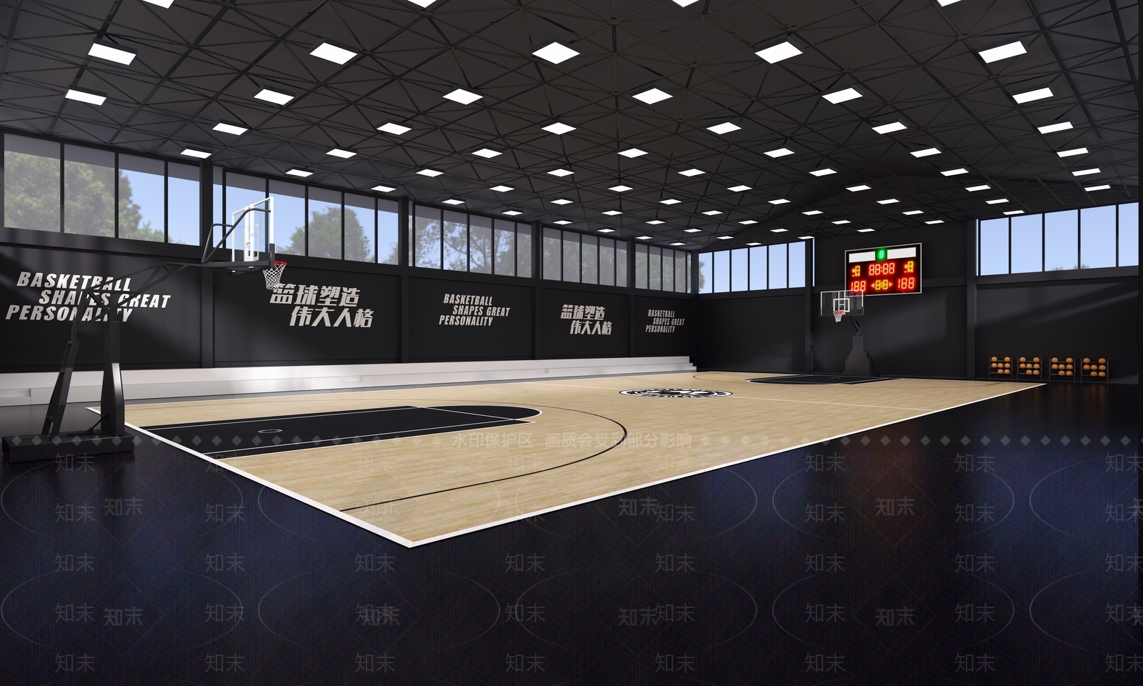 现代篮球馆3D模型下载【ID:998838908】