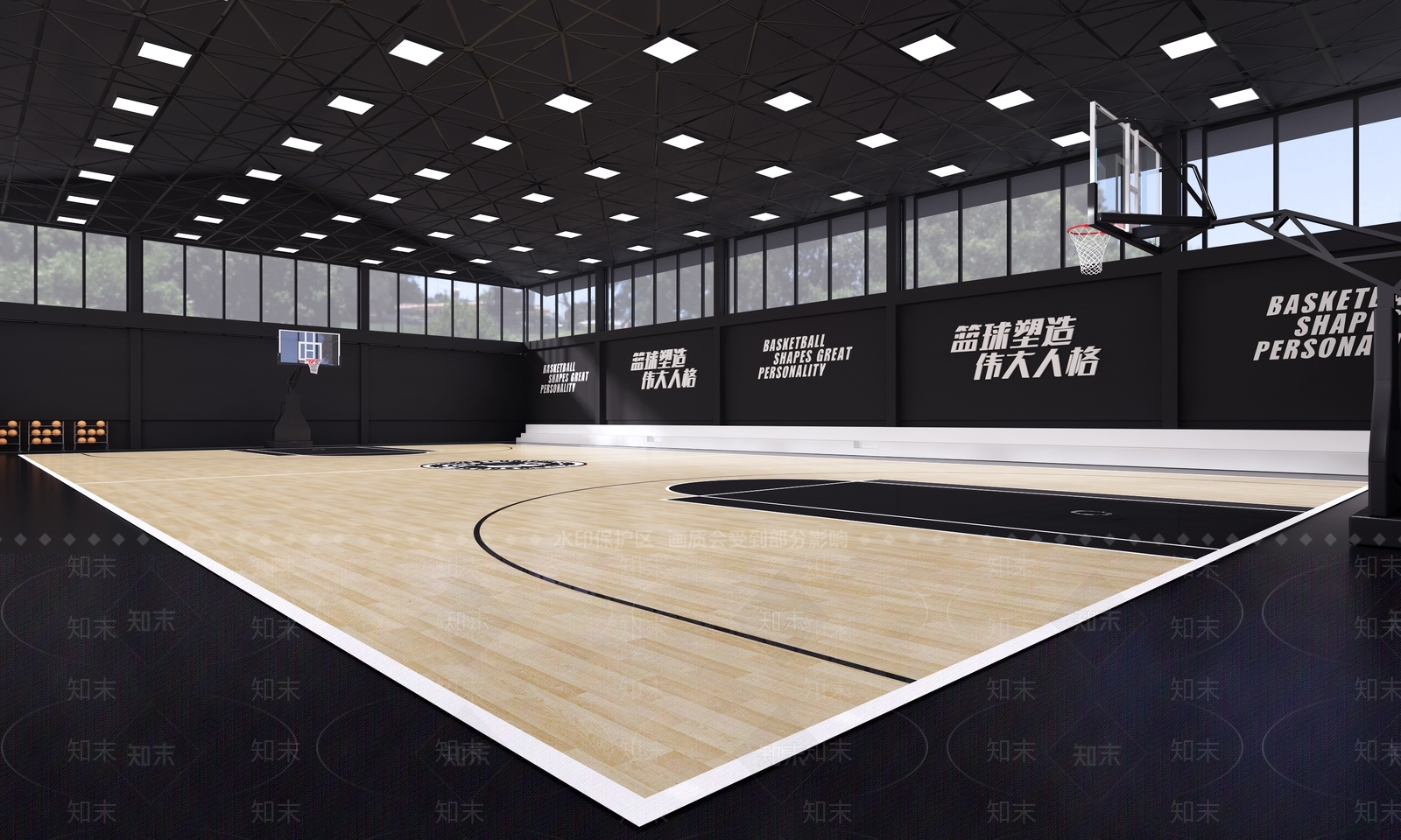 现代篮球馆3D模型下载【ID:998838908】