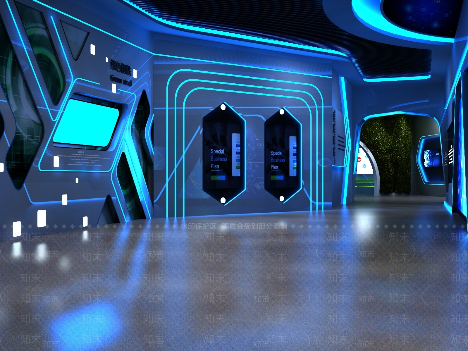 现代智慧智能数字科技企业展厅3D模型下载【ID:998863591】