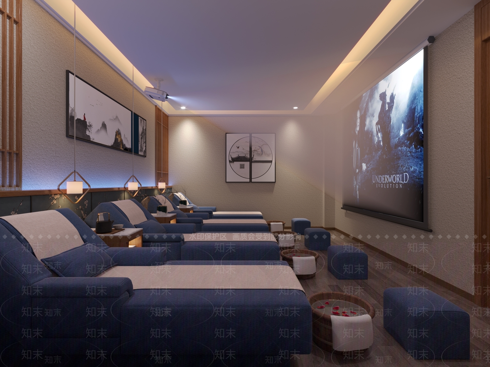 新中式足浴会所3D模型下载【ID:798874141】