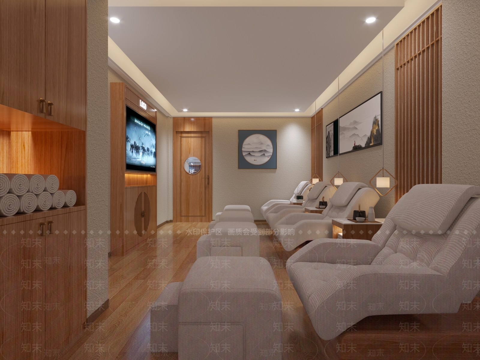 新中式足浴会所3D模型下载【ID:798874141】