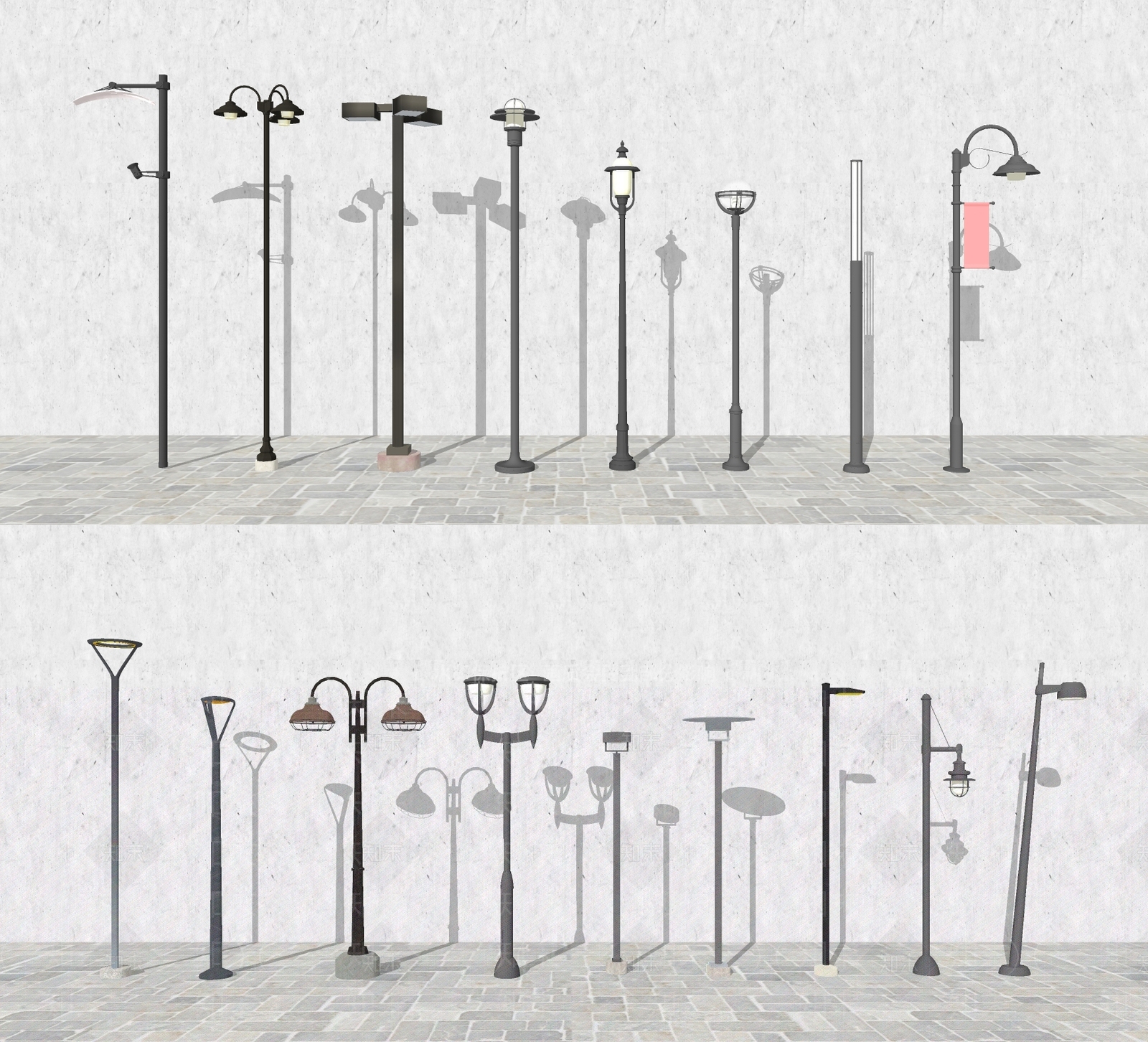 简欧路灯SU模型下载【ID:398878650】