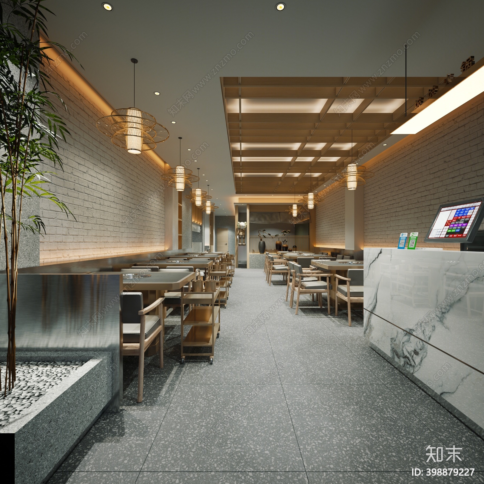 现代火锅店3D模型下载【ID:398879227】