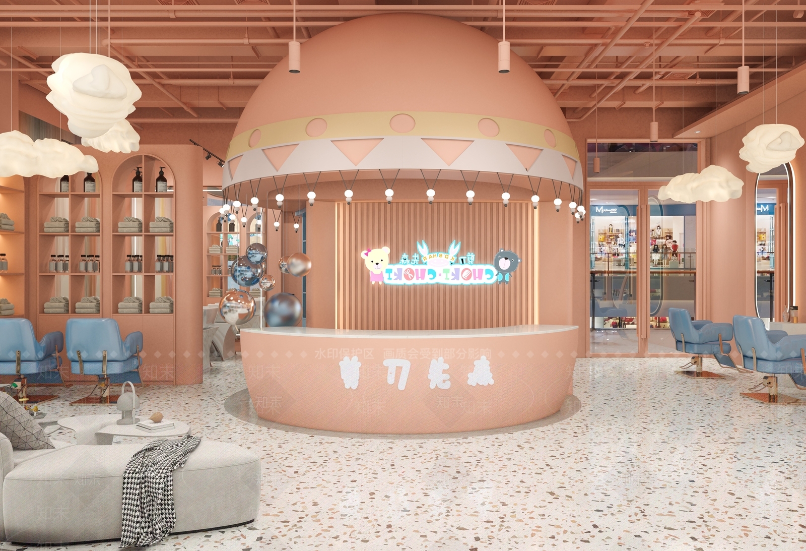 现代儿童理发店3D模型下载【ID:398883466】